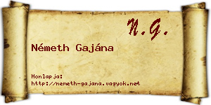 Németh Gajána névjegykártya